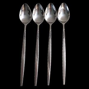 Lot 4 Vintage Orleans Silver - ORL8 - Stainless Japan - Iced Tea Spoon Long